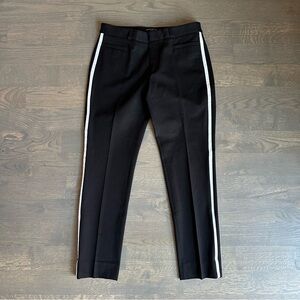 NWOT Banana Republic Black Sloan Cropped Pant w/ White Side-Seam Stripe